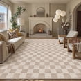 thumbnail image 1 of BERTHMEER 8'x10' Area Rugs for Living Room Dining Room Bedroom Farmhouse Office Large Geometric Modern Checkered Carpets Non Slip Machine Washable Rugs,Brown, 1 of 6