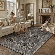 BERTHMEER 8'x10' Large Area Rugs for Living Room Dining Room Bedroom Office Farmhouse Oriental Vintage Traditional Large Carpets Non Slip Machine Washable Rugs,