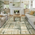 thumbnail image 1 of BERTHMEER 8'x10' Area Rugs for Living Room Kitchen Bedroom Rugs Large Non Slip Washable Plaid Abstract Beige and Green Checkered Pattern Modern Carpets Contemporary Office Dorm Dining Room Throw Rugs, 1 of 6