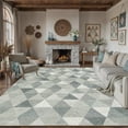 thumbnail image 1 of BERTHMEER 8'x10' Area Rugs for Living Room Large Gray and Green Polygon Modern Geometric Rugs for Bedroom Office Machine Washable Farmhouse Dining Room Rugs Non Slip Contemporary Carpets, 1 of 9