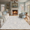 thumbnail image 1 of BERTHMEER 8'x10' Area Rugs for Living Room Large Vintage Blue Carpets for Bedroom Office Machine Washable Farmhouse Dining Room Oriental Rugs Non Slip Traditional Distressed Rugs, 1 of 7