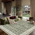 thumbnail image 1 of BERTHMEER 8'x10' Area Rugs for Living Room Large Vintage Light Green Carpets for Bedroom Office Machine Washable Farmhouse Dining Room Oriental Rugs Non Slip Traditional Distressed Rugs, 1 of 7
