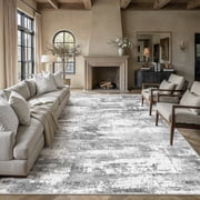 BERTHMEER 8x10 Area Rugs for Living Room Large Abstract Bedroom Dining Room Modern Machine Washable Non-slip Rugs,Gray
