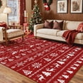 thumbnail image 1 of BERTHMEER 8'x10' Christmas Area Rugs for Living Room Bedroom Kitchen Rugs Non Slip Office Dining Room Farmhouse Modern Washable Rugs Carpets,Red White, 1 of 6