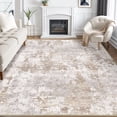 thumbnail image 1 of BERTHMEER 8'x10' Large Area Rugs for Living Room Bedroom Dining Room Office Farmhouse Modern Abstract Soft Indoor Machine Washable Non-Slip Distressed Contemporary Throw Rugs,Golden and Beige, 1 of 7