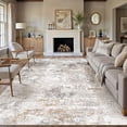 thumbnail image 1 of BERTHMEER 8'x10' Large Area Rugs Modern Abstract Rugs for Living Room Bedroom Dining Room Farmhouse Machine Washable Non-slip, Gold Gray, 1 of 5
