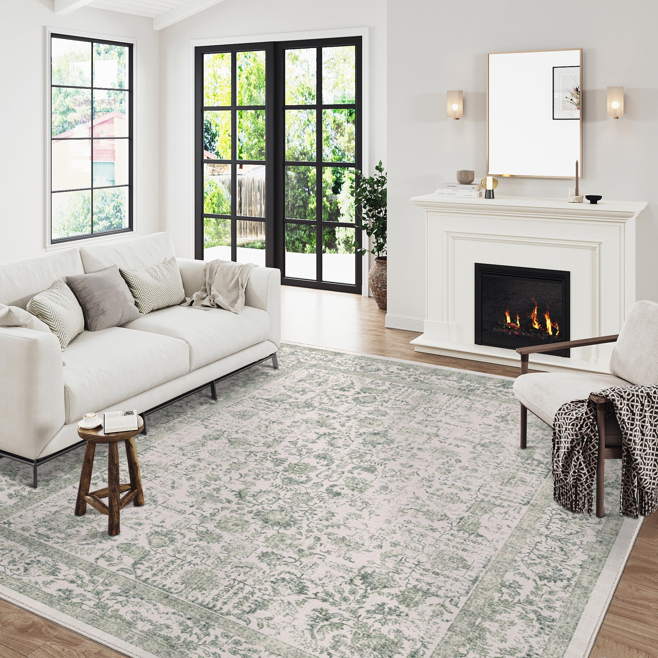 BERTHMEER 8'x10' Oriental Area Rugs Washable Vintage Rugs for Living