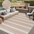 thumbnail image 1 of BERTHMEER 8'x10' Outdoor Rugs on Sale Clearance Waterproof Patio Rugs Plastic Straw Rugs for Camping Porch Deck RV Rugs outside，Beige Coffee Color Multi-color, 1 of 6