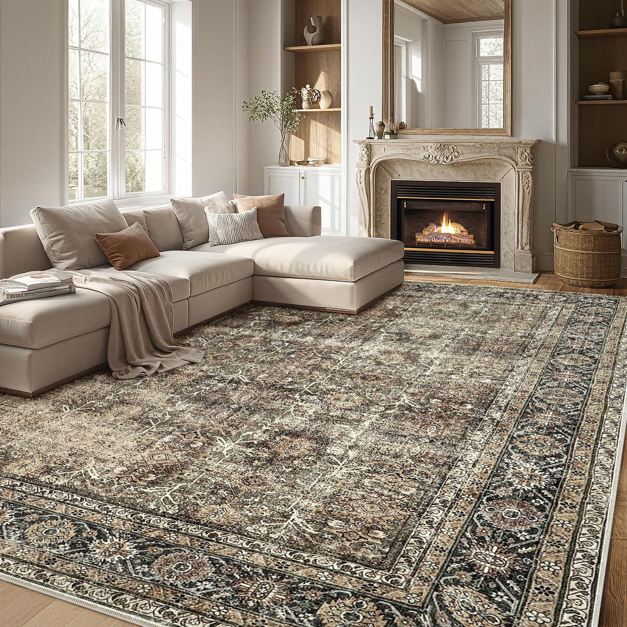 BERTHMEER 8'x10' Vintage Oriental Distre