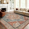 thumbnail image 1 of BERTHMEER 8'x10' Vintage Washable Area Rugs for Living Room Bedroom Dining Room Office Farmhouse Retro Traditional Non-slip, Blue and Red, 1 of 2