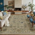 thumbnail image 1 of BERTHMEER 8'x10' Easy Jute Area Rugs for Living Room, Dining Room Office Rug Farmhouse Outdoor Patio Carpet, Washable Non Slip Indoor Outdoor Rugs for Backyard Entry Deck, Blue, 1 of 5