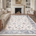 thumbnail image 1 of BERTHMEER 9'x12' Area Rugs for Living Room Bedroom Dining Room Farmhouse Vintage Oriental Traditional Large Rugs Machine Washable Non-slip Rugs Carpets,Blue White, 1 of 6