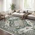 thumbnail image 1 of BERTHMEER 9'x12' Area Rugs for Living Room Large Vintage Green Rugs Bedroom Office Farmhouse Dining Room Oriental Rugs Non Slip Washable Traditional Distressed Carpets, 1 of 6