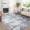 thumbnail image 1 of BERTHMEER 9'x12' Large Abstract Distressed Area Rug Living Room Rug Vintage Washable Rug Indoor Non-Slip Rugs for Kitchen Bedroom Dining Room,Blue&Gray, 1 of 8