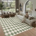 thumbnail image 1 of BERTHMEER 9'x12' Large Area Rugs for Living Room Modern Rhombus Checkered Rugs Bedroom Office Dining Room Farmhouse Geometric Contemporary Washable Non Slip Rugs Carpets, Green, 1 of 6