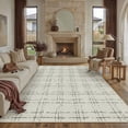 thumbnail image 1 of BERTHMEER 9'x12' Large Area Rugs for Living Room Modern Rugs Bedroom Office Dining Room Farmhouse Geometric Contemporary Washable Non Slip Rugs Carpets, Sand, 1 of 6