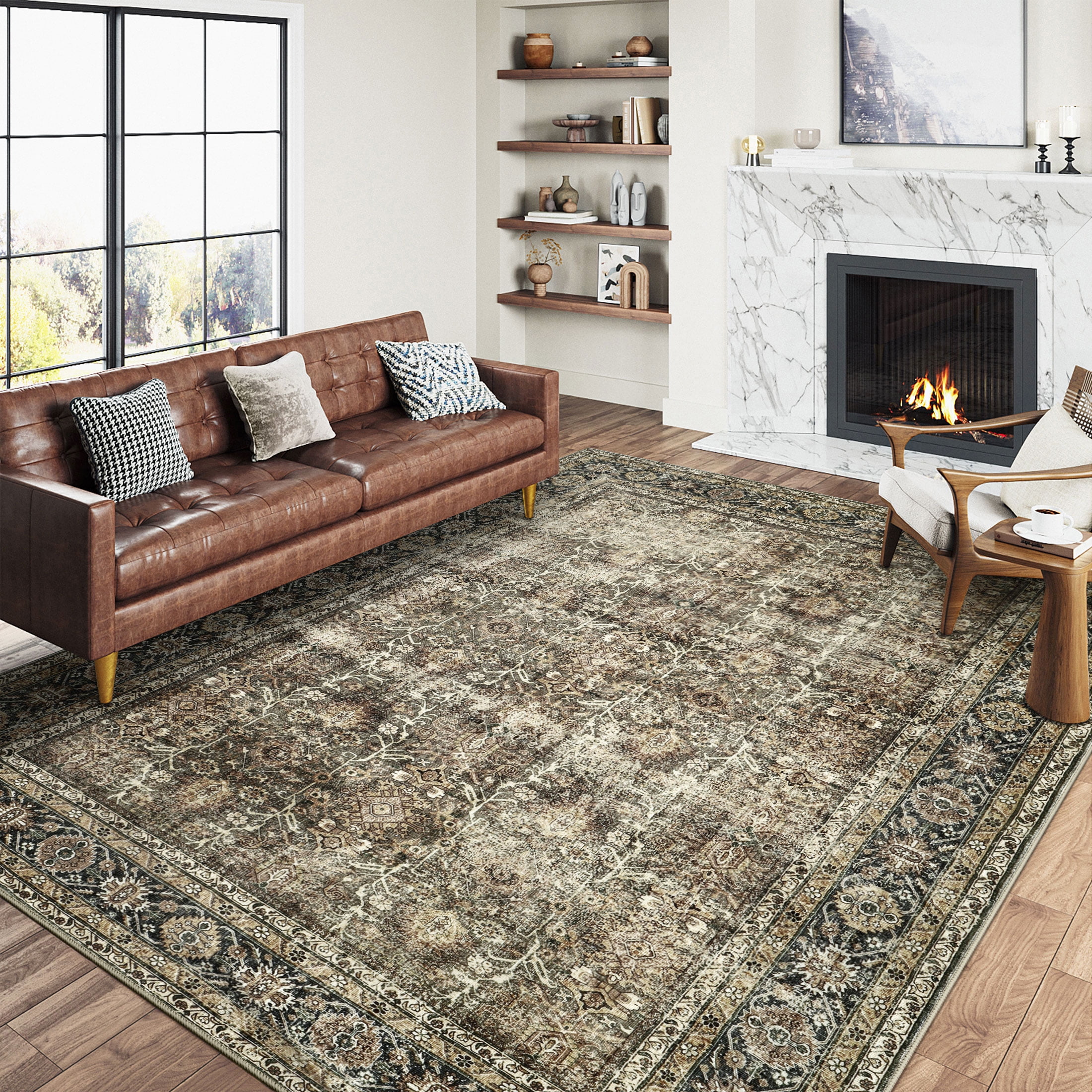 BERTHMEER 9'x12' Large Area Rugs for Living Room Bedroom Vintage