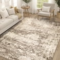 thumbnail image 1 of BERTHMEER Abstract Area Rug 3'x5' Soft Entryway Bedroom Rug,Modern Distressed Machine Washable Non-Slip Rug for Living Room,Brown and Beige, 1 of 8