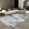 thumbnail image 1 of BERTHMEER Abstract Area Rug 4'x6' Modern Rug for Living Room Bedroom Farmhouse Machine Washable Non-Slip Distressed Rug for Living Room,Blue&Gold, 1 of 7