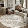 thumbnail image 1 of BERTHMEER Abstract Round Area Rugs 6'x6' Washable Rugs for Office Living Room Dining Room Non-slip, Beige, 1 of 6