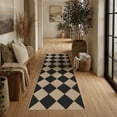 thumbnail image 1 of BERTHMEER Checkered 2x6 Easy Jute Runner Rug for Entryway Non Slip Washable Rug for Kitchen Indoor, Checkerboard Black Indoor Outdoor Carpet for Hallway Entry Front Door, 1 of 8