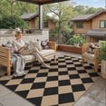 thumbnail image 1 of BERTHMEER Checkered 5'x7' Easy Jute Living Room Rugs, Dining Room Office Neutral Rug Farmhouse Outdoor Patio Carpet, Checkerboard Washable Non Slip Geometric Carpet for Backyard Entry Deck, 1 of 8