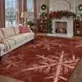 thumbnail image 1 of BERTHMEER Christmas Area Rug 5'X7' Christmas Rugs for Living Room Bedroom Dining Room Farmhouse Kitchen Snowflake Print Machine Washable Non-slip Rug,Red, 1 of 7