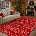 thumbnail image 1 of BERTHMEER Christmas Area Rug 5'X7' Red Rug Xmas Snowflake Kitchen Rug for Living Room Bedroom Dining Room Kitchen Laundry Low Pile Washable Non-slip Rug,Red, 1 of 7