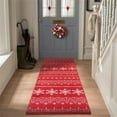 thumbnail image 1 of BERTHMEER Christmas Area Rugs,Dining Room Rugs,Hallway Runner Rugs,Boho Snowflake Pattern Decorative Carpet,Indoor Rugs for Bedroom,Red&White 2x6 ft, 1 of 4