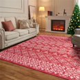 thumbnail image 1 of BERTHMEER Christmas Area Rugs for Living Room,Non-Slip Entrance Hall Rugs,Kitchen Washable Rugs,Baroque Decorative Carpet,Red and White 5x7 ft, 1 of 5