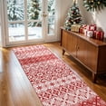 thumbnail image 1 of BERTHMEER Christmas Runner Rug 2'X6' Red and White for Kitchen Indoor Hallway Porch Entrance Entryway Front Door Washable Non-slip Rug, 1 of 7