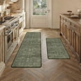 thumbnail image 1 of BERTHMEER Kitchen Rugs for Floor 2 Piece, 17.3"x30"+17.3"x47" Anti Fatigue Waterproof Green Kitchen Mats, Non Slip Comfort Cushioned Standing Mat Rug for Home, Sink, Laundry, Green, 1 of 7