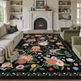 thumbnail image 1 of BERTHMEER Large 8'x10' Area Rugs for Living Room Bedroom Office Rugs Vintage Black Floral Carpets Machine Washable Farmhouse Dining Room Oriental Flower Non Slip Rugs, Multicolor, 1 of 8