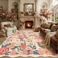 thumbnail image 1 of BERTHMEER Large 8'x10' Area Rugs for Living Room Beige Floral Rugs for Bedroom Playroom Office Vintage Carpets Machine Washable Farmhouse Dining Room Oriental Flower Non Slip Rugs, Multicolor, 1 of 7