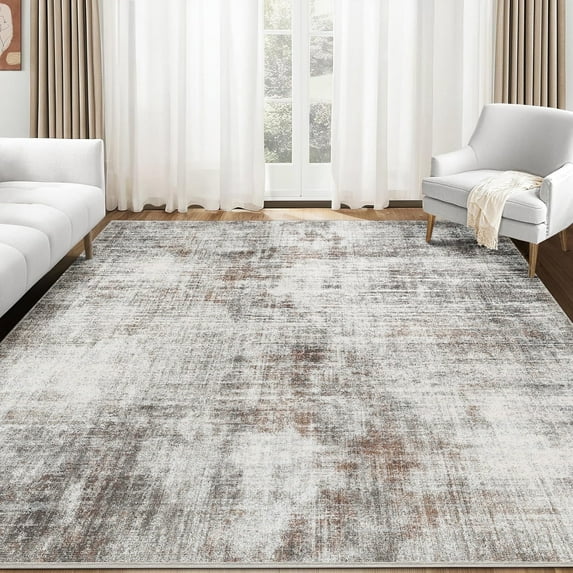 BERTHMEER Large 9'x12' Black Abstract Area Rug for Living Room Rugs,Washable Indoor Non-Slip Rugs for Farmhouse Kitchen Bedroom Dining Room