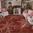 thumbnail image 1 of BERTHMEER Large Christmas Area Rug 8'X10' Christmas for Living Room Bedroom Dining Room Farmhouse Laundry Snowflake Print Washable Non-slip Rug,Red, 1 of 7