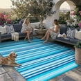 thumbnail image 1 of BERTHMEER 9'x12' Large Outdoor Rugs on Sale Clearance Blue Waterproof Plastic Straw Camping Porch Pool Deck RV Rugs for outside, 1 of 5
