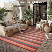 BERTHMEER Outdoor Rugs 5'x8' for Patio on Sale Clearance,Waterproof Reversible Rugs for RV,Deck,Camping,Beach,Picnic,Backyard,Garden and Balcony Plastic Straw R