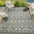 thumbnail image 1 of BERTHMEER Outdoor Rugs 8x10 Plastic Straw Rugs,Reversible Waterproof Patio Rugs for Deck,Camping,Beach,Picnic,RV,Backyard,Porch,Garden and Balcony,Deep Gray and Beige, 1 of 5