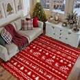 thumbnail image 1 of BERTHMEER Red Area Rug 4'X6' Christmas Rug for Living Room Dining Room Bedroom Kitchen Office Dorm Farmhouse Laundry Snowflake Print Soft Low Pile Washable Non-slip Rug,Red, 1 of 7
