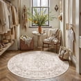 thumbnail image 1 of BERTHMEER Round Area Rugs 6'x6' Washable Rugs for Office Living Room Dining Room Non-slip, Brown, 1 of 8