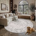 thumbnail image 1 of BERTHMEER Round Area Rugs 8'x8' Washable Rugs for Office Living Room Dining Room Non-slip, Gray, 1 of 7