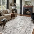 thumbnail image 1 of BERTHMEER Vintage Black Large Area Rugs 9'x12' Clearance for Living Room Bedroom Office Dining Room Farmhouse Oriental Rugs Non Slip Traditional Distressed Rugs, 1 of 8