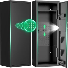 BESAFETY 12-15 Gun Cabinet, Quick Access Long Gun Safe for Home Rifles and Pistols, Large Unassembled Rifle Safe with Removable Shelves, Pegboard