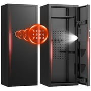 BESAFETY 12-15 Gun Cabinet, Quick Access Long Gun Safe for Home Rifles and Pistols, Large Unassembled Rifle Safe with Removable Shelves, Digital Keypad, Pegboard