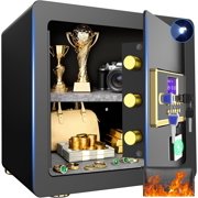 BESAFETY 2.5 Cuft Safe Box, Digital Keypad Home Security Safe With Fireproof Waterproof Bag & Adjustable Shelf