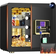 BESAFETY 2.5 Cuft Safe Box, Digital Keypad Home Security Safe With Fireproof Waterproof Bag & Adjustable Shelf