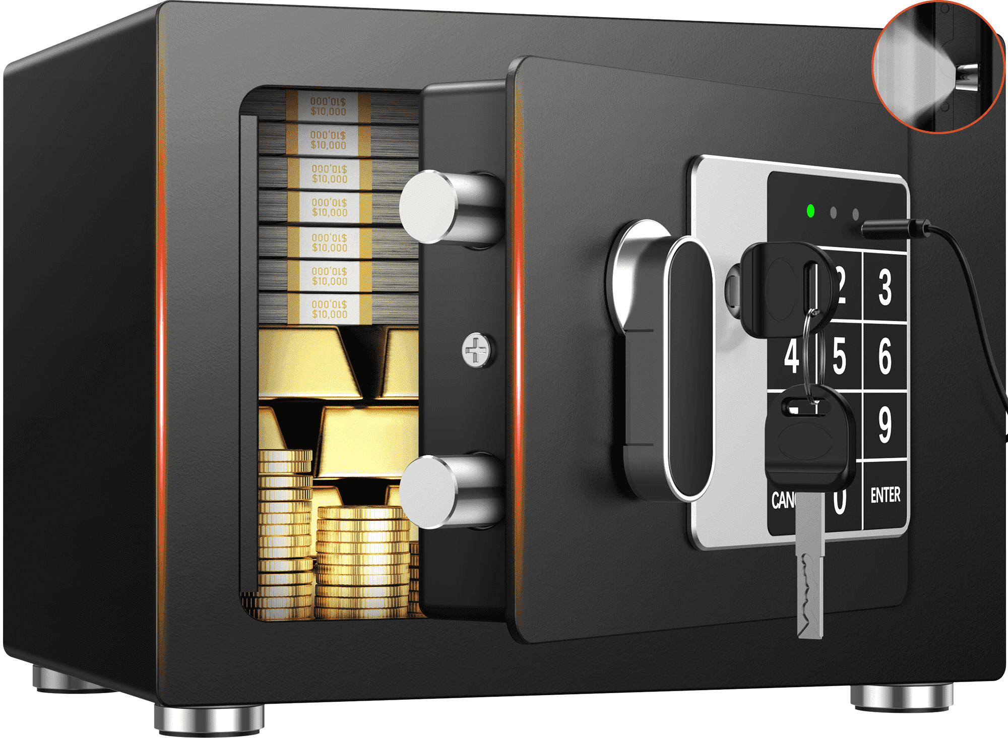 BESAFETY 0.25 Feet Cubic Safe Box, Money Lock Safes with Digital Keypad ...