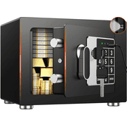 BESAFETY 0.25 Feet Cubic Safe Box, Money Lock Safes with Digital Keypad, USB Cable and Sensor Light, Security Safe for Home Office Hotel Black