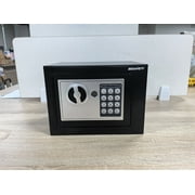 BESAFETY Electronic Digital Safe Box, 0.25 Cubic Feet Home Security Box for Office Hotel Business, Lock Box with Key Keypad for Cash Jewelry Black